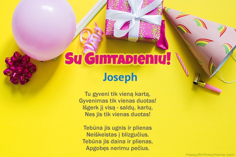 Su gimtadieniu Joseph prozoje