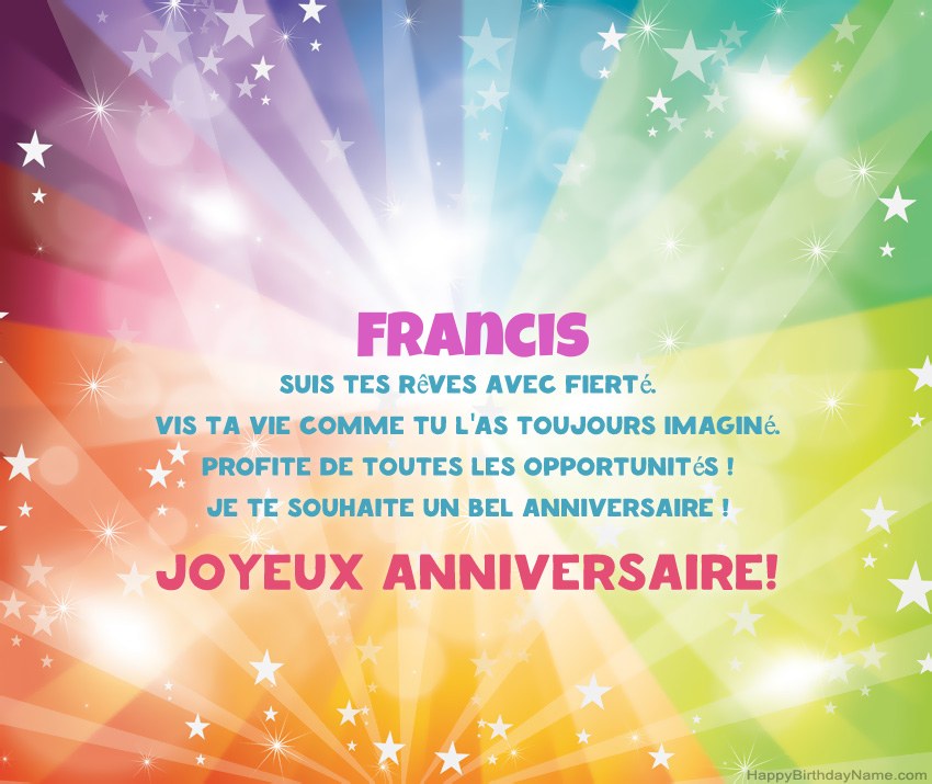 Belles cartes de joyeux anniversaire pour Francis