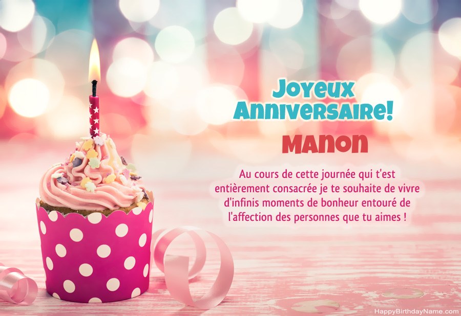 Télécharger Happy Birthday card Manon gratuitement
