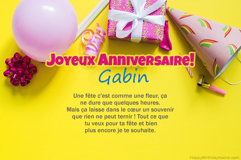 Joyeux anniversaire Gabin en prose