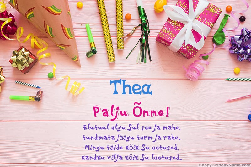 Laadi alla õnnelik sünnipäevakaart Thea tasuta
