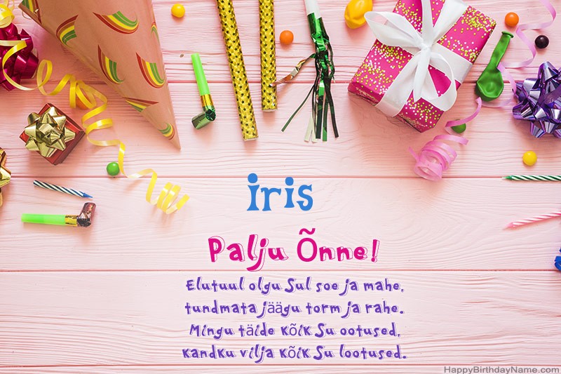 Laadi alla õnnelik sünnipäevakaart Iris tasuta