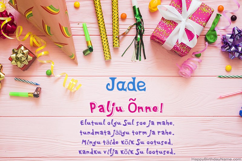 Laadi alla õnnelik sünnipäevakaart Jade tasuta