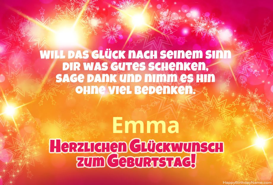 Coole Glückwünsche zum Geburtstag von Emma