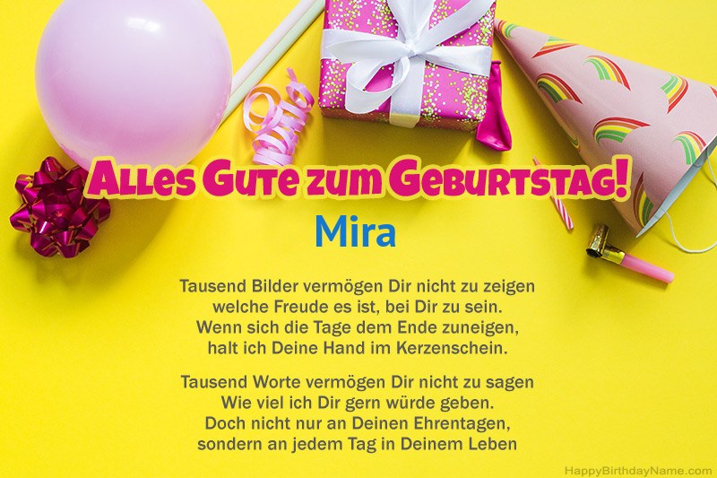 Alles Gute zum Geburtstag Mira in Prosa