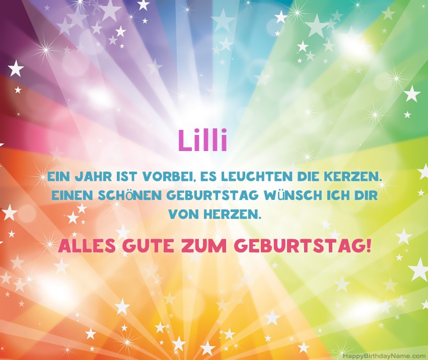 Schöne alles Gute zum Geburtstagkarten für Lilli