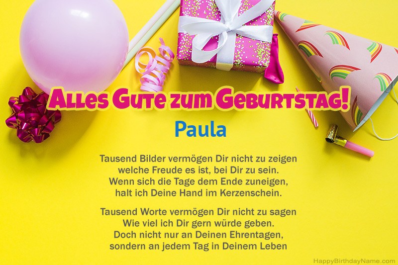 Alles Gute zum Geburtstag Paula in Prosa