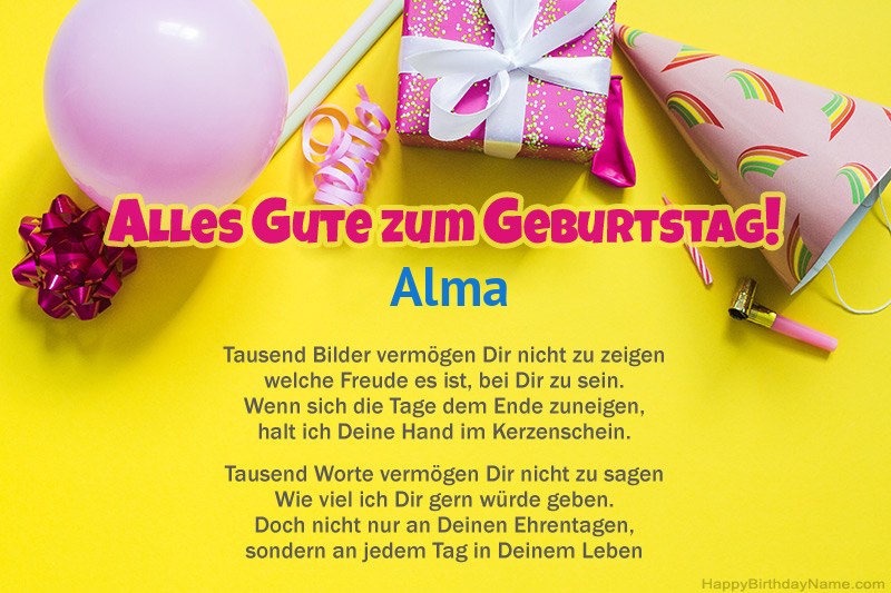 Alles Gute zum Geburtstag Alma in Prosa