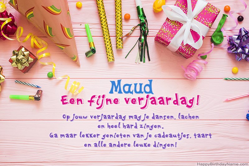 Gelukkige verjaardagskaart Maud gratis downloaden